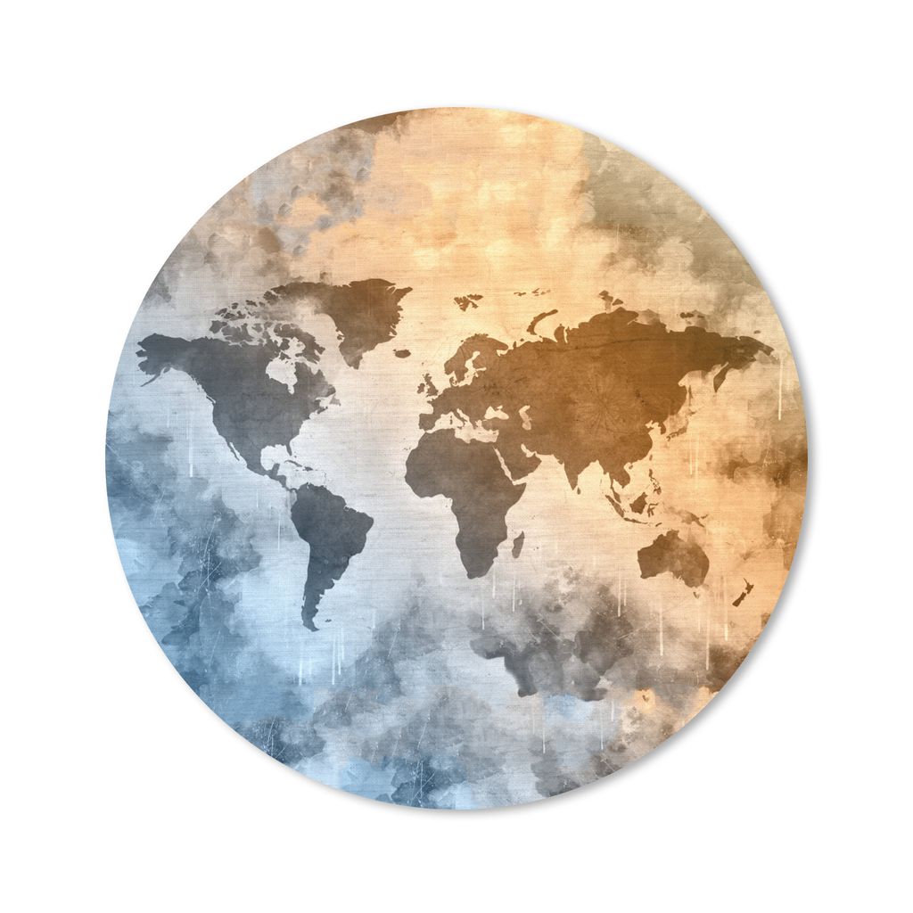 MuchoWow Mauspad Mousepad Weltkarte - Farben - Vintage 50x50 cm - Mousepads - Maus Mat - Pad - Mausunterlage - Vinyl