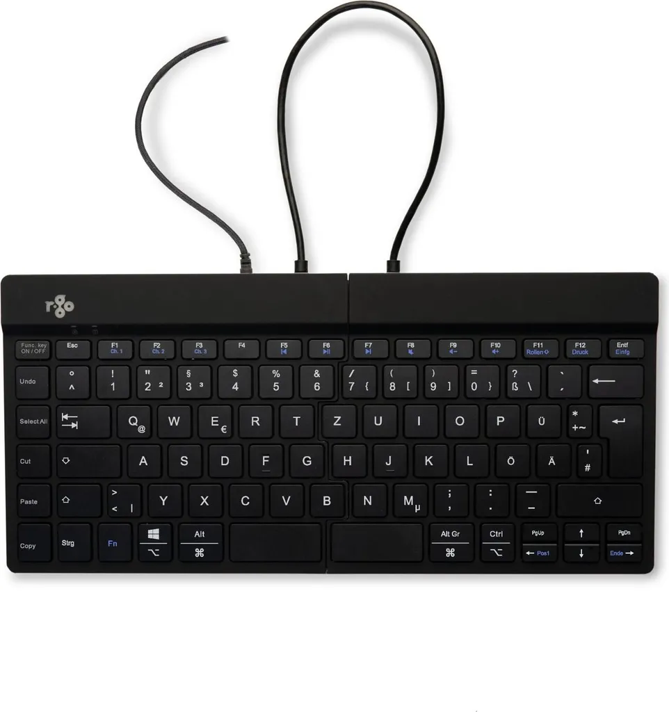 Clavier R-Go Break scindé noir à indicateur de pause intelligent USB - 8