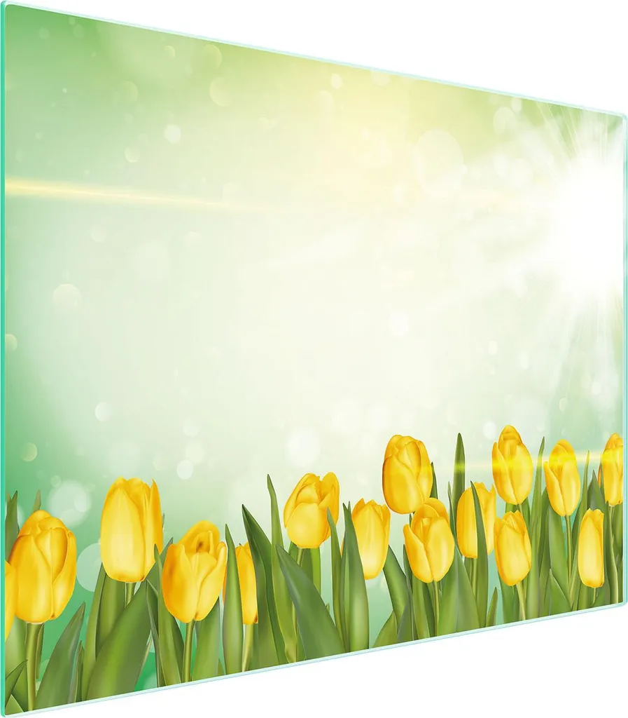 Tagliere Artistico in Vetro 52x40 | Tulipani per Cucina Creativa