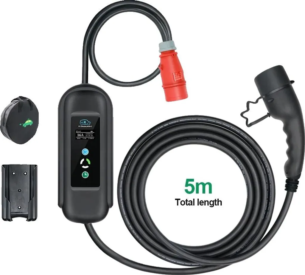 Borne de recharge mobile 11kW Type 2 câble 5m pour voiture électrique