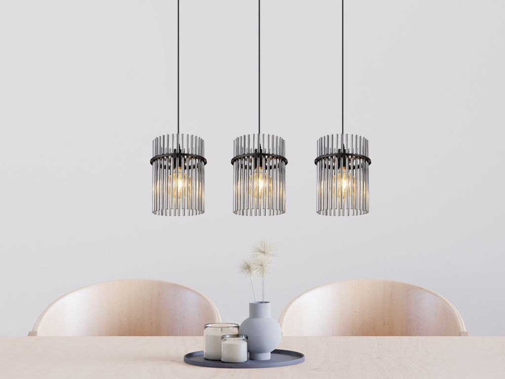 Ausgefallene LED Hängelampe, Pendelleuchte über Esstisch & Couchtisch, 3-flammig