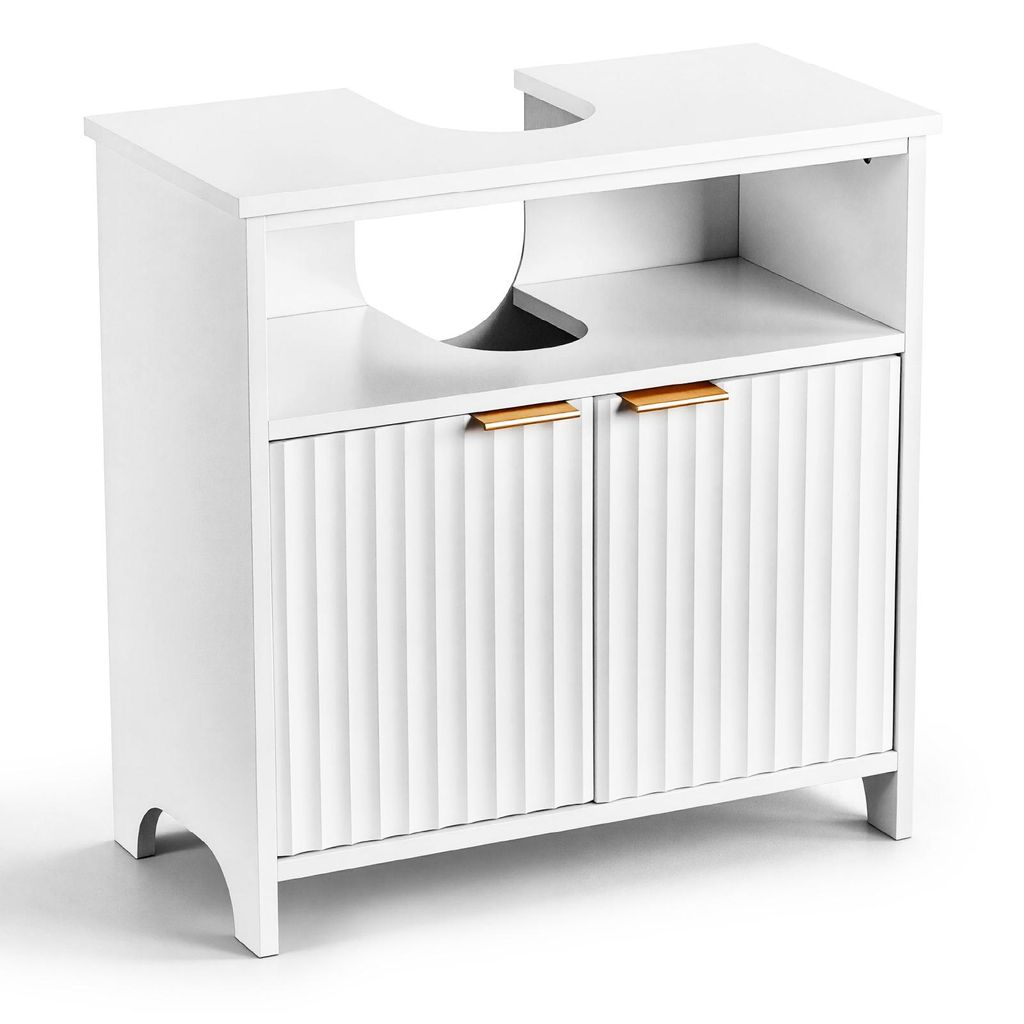 Meuble sous-lavabo FCH à 2 portes et étagères ouvertes, Image du produit 