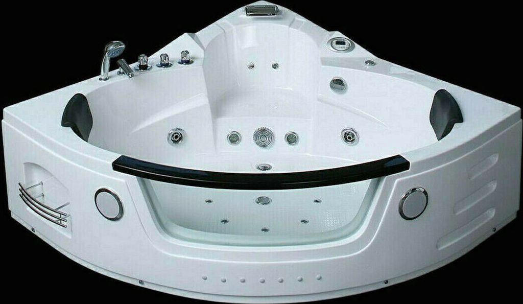 Luxus LED Whirlpool Badewanne SET 172x172cm+Heizung+Hydrojets+Ozon +Radio 2024 d