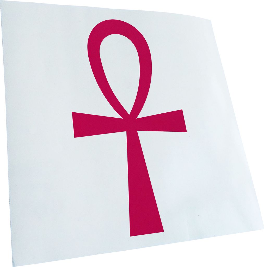 Kiwistar - Autoaufkleber - pink - 40 x 22 cm - Ankh Kreuz - Heckscheibenaufkleber - Aufkleber für Auto Kfz Fahrrad, LKW, Truck Mofa