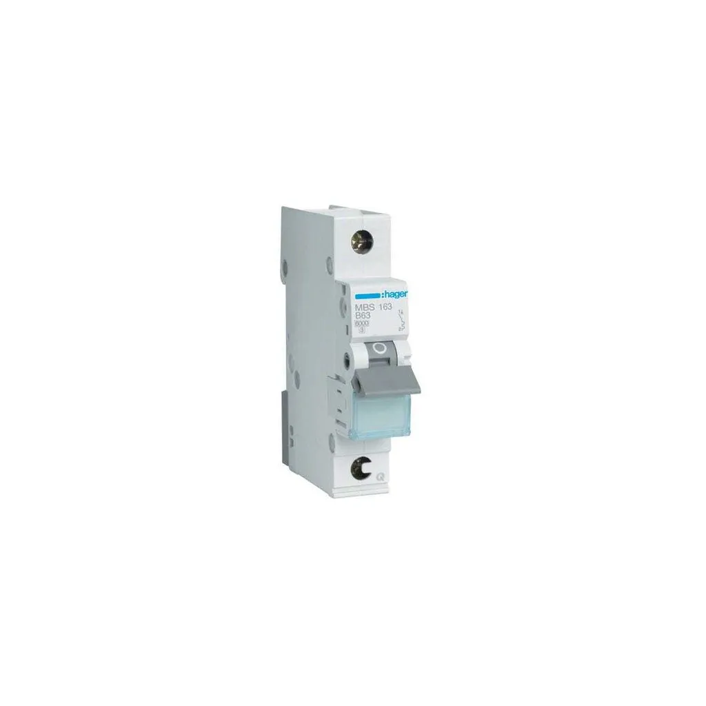 Hager MBS163 Disjoncteur Phase Neutre 63A B 6kA QuickConnect 1 Mod
