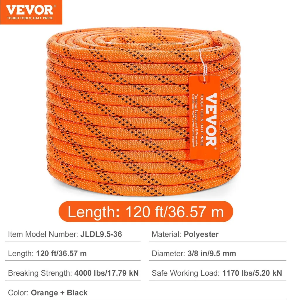 Corde d'élagage professionnelle en polyester 120ft pour arboriculture - 7