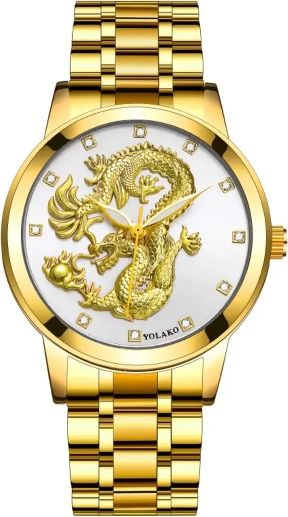 Orologio Dragon in Oro e Argento - Stile e Simbolismo Unici KP33713