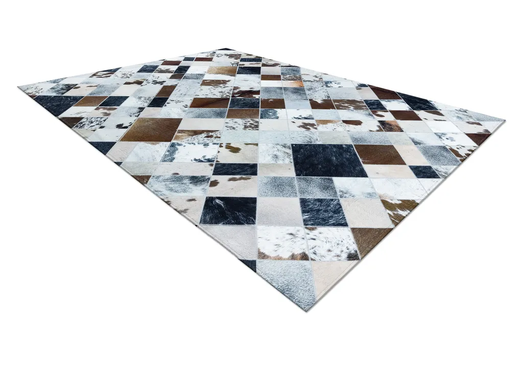 Tapis en Peau de Vache Multicolore - 120x170cm, Design Patchwork