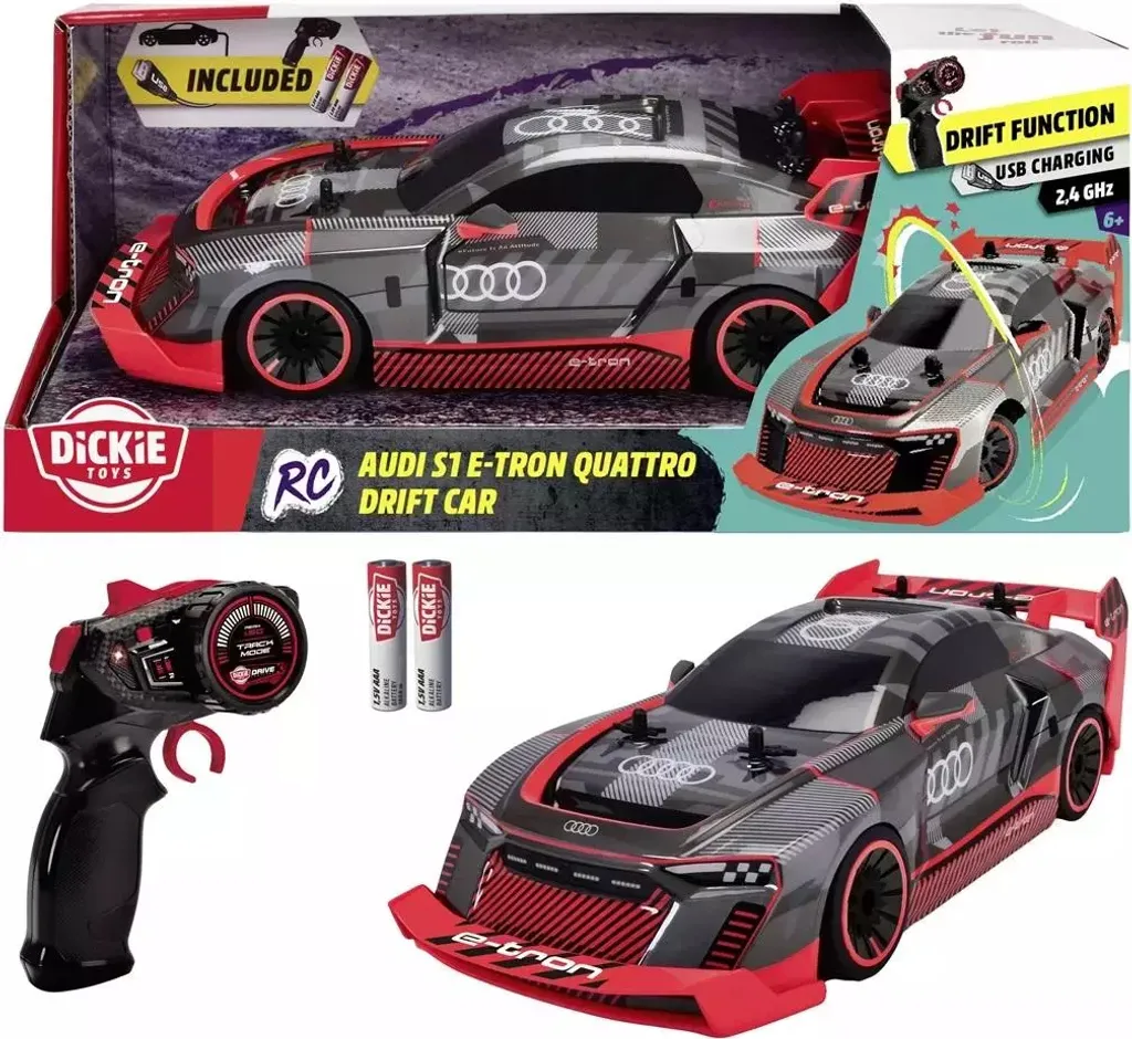 Voiture RC Audi S1 E-Tron 1:16 Dickie Robuste pour Course Sans Latence