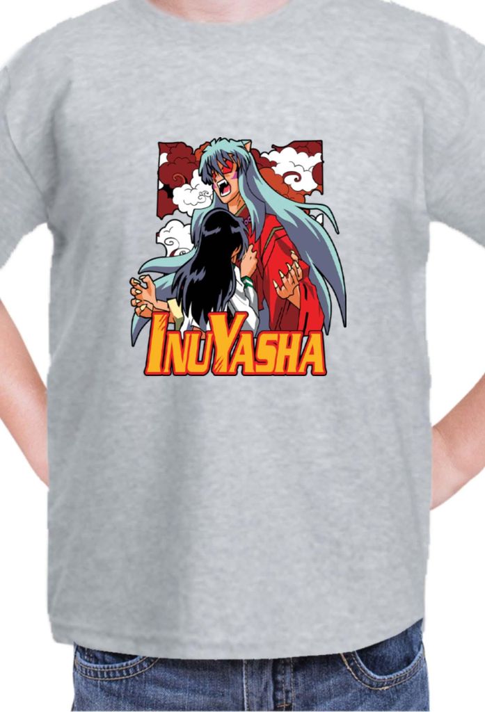Kinder T-Shirt Japan Manga Anime Comics Animation Inuyasha, 5-6 Jahr - 116 / Grau
