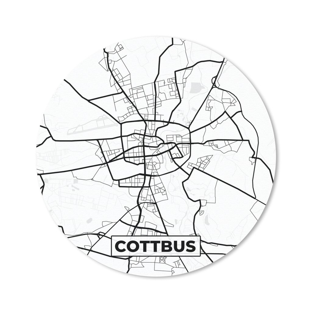 MuchoWow Mauspad Mousepad Cottbus - Karte - Stadtplan 20x20 cm - Mousepads - Maus Mat - Pad - Mausunterlage - Schreibtischmatte