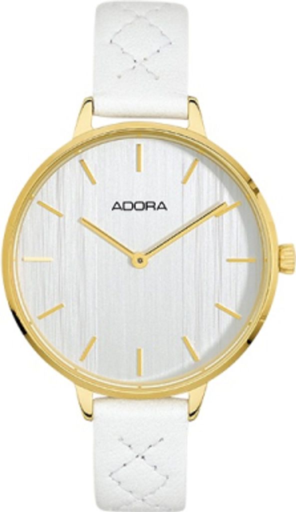 ADORA AT5424 Damen Damenuhr Edelstahl gold Leder weiss Produktbild 