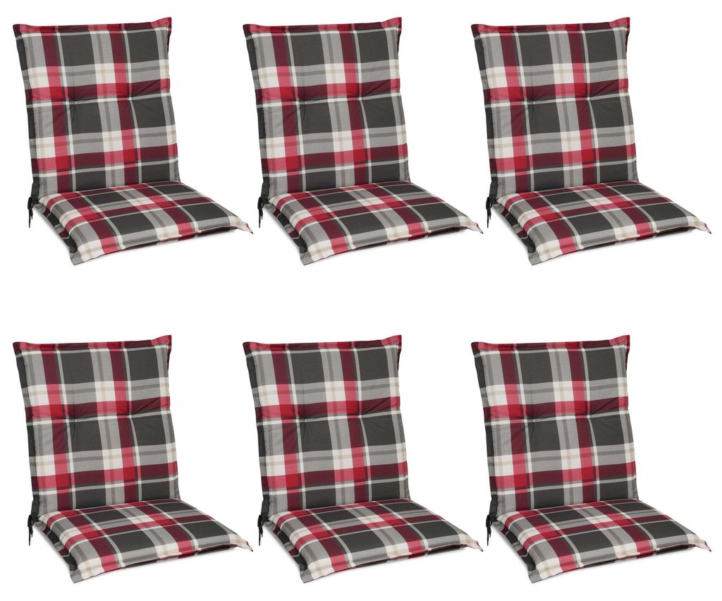 Beautissu 6er Set Sunny RK Niedriglehner Auflagen 100x50 cm Produktbild 