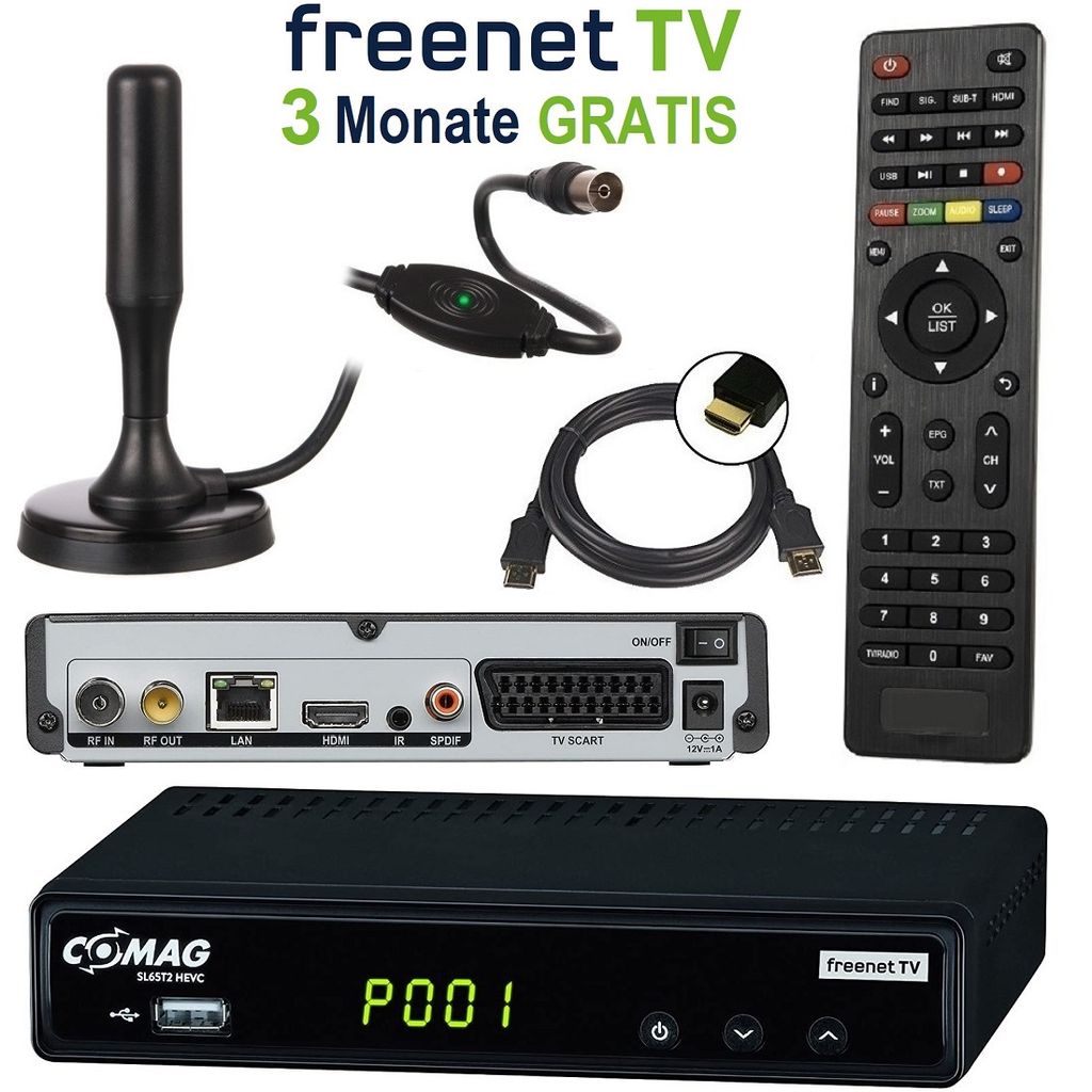 WICKED CHILI DVBT2 HD Zimmerantenne für Freenet Receiver, TV, PC, DVB-T2  Antenne, DVBT2 Antenne DVB-T Zimmerantenne