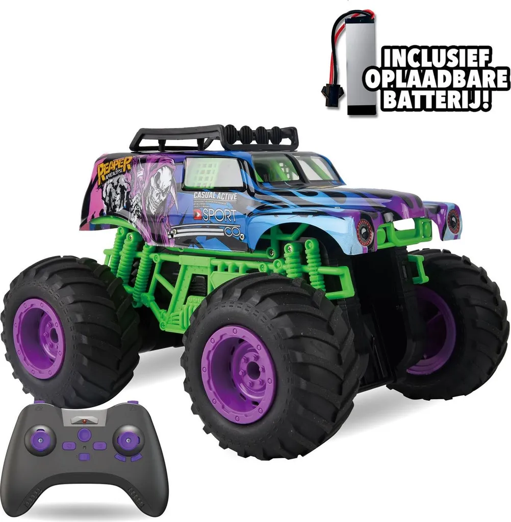 Monster Truck Télécommandé avec LED Lumineuses et Design Stuntauto - 3