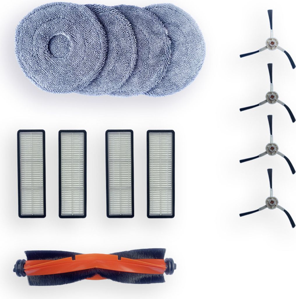 Mobilly Satz Ersatzfilter, Bürsten und Mopps für Xiaomi X10+, Xiaomi S10+, 13 Stück