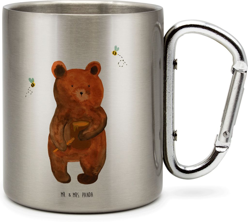 Mr. & Mrs. Panda Teetasse Bär Honig - Transparent - Geschenk, Isolierbecher Edelstahl, Thermobecher, Edelstahltasse, Honigbär, Liebe, Freund, Tri...