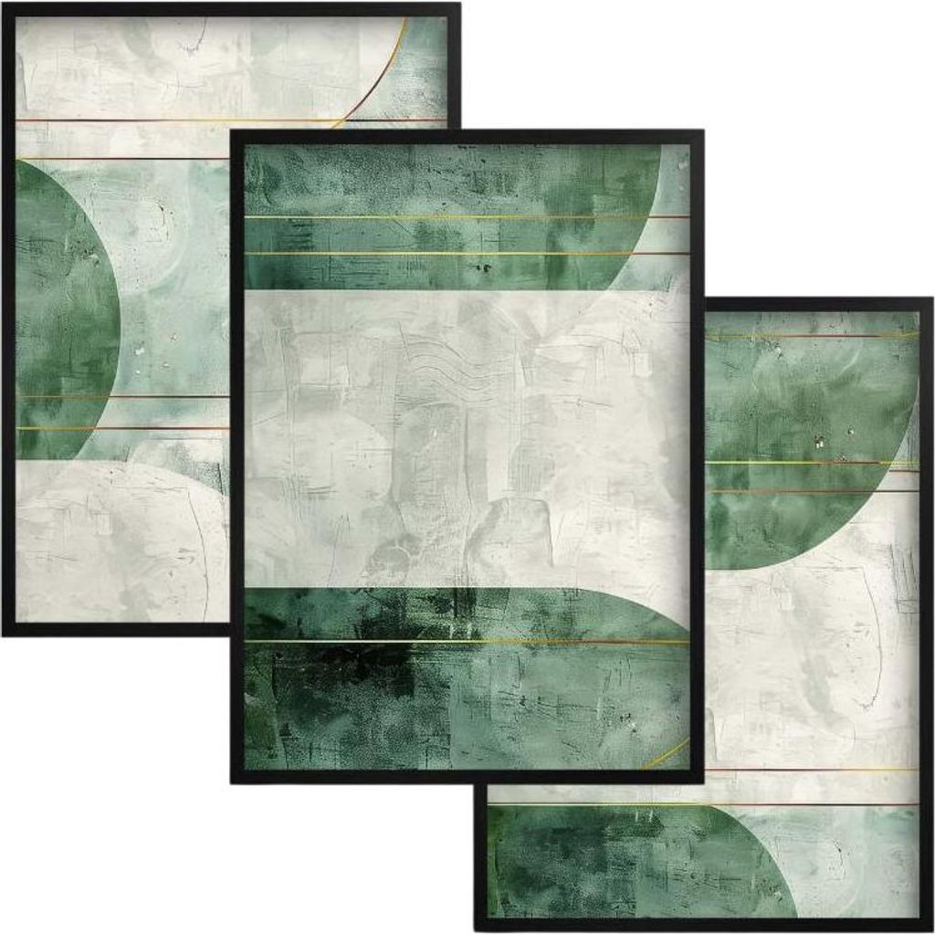 Moderne Bilder Poster für die Wand Wandbild Grüne Abstraktion Gold