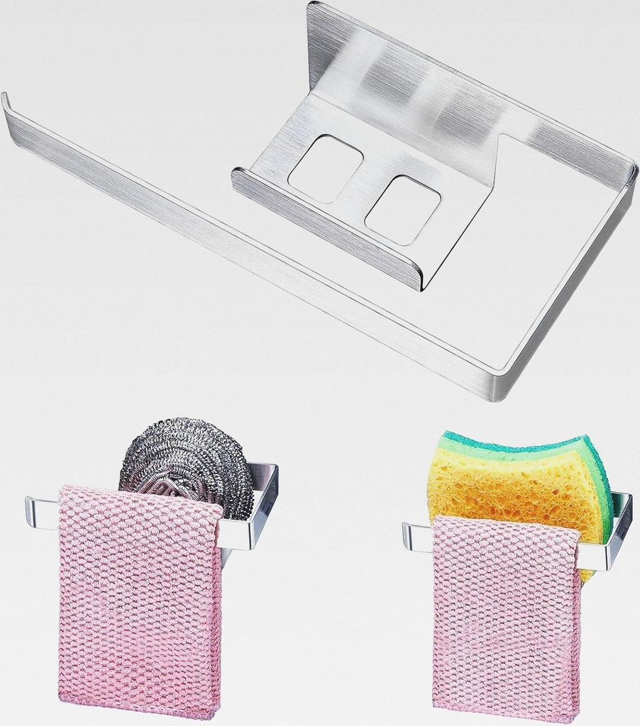 Schwammhalter Küche, Schwammhalter Spültuchhalter Für Spülbecken, Spülschwammhalter Spüllappenhalter, Selbstklebend Lappenhalter Ohne Bohren,...