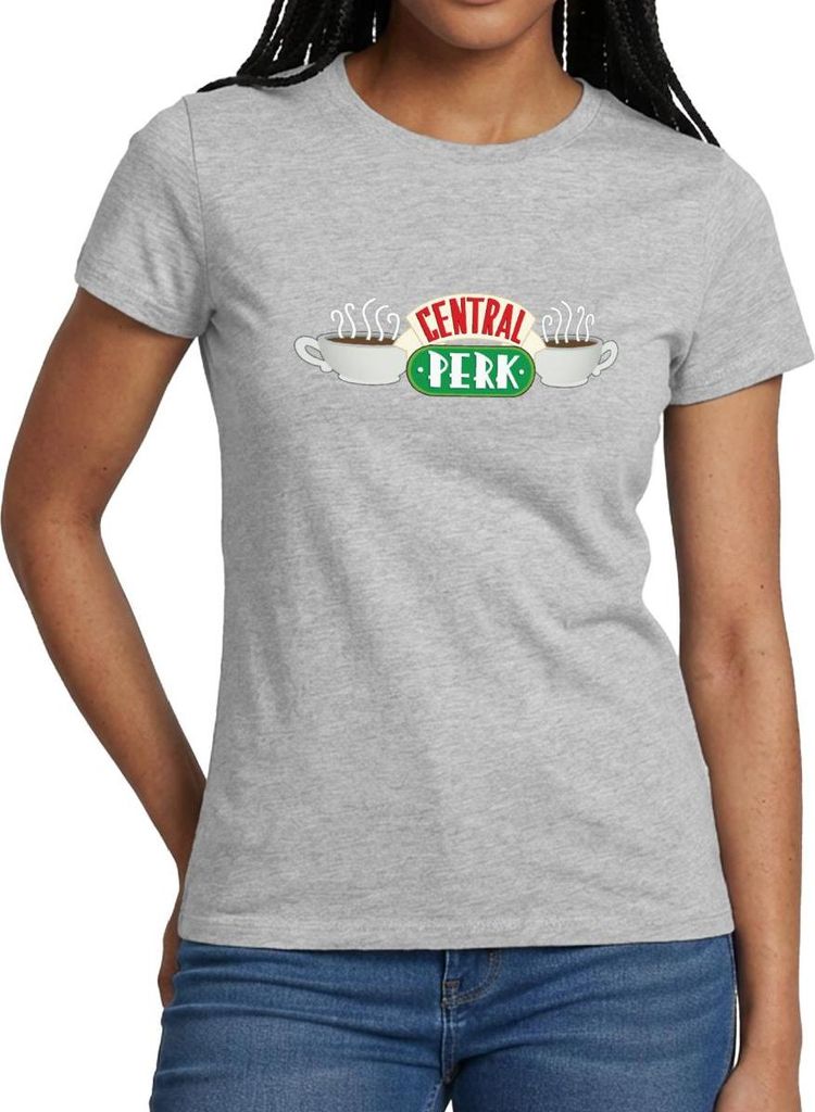 Spreadshirt Friends Central Perk Frauen T-Shirt, XL, Grau meliert