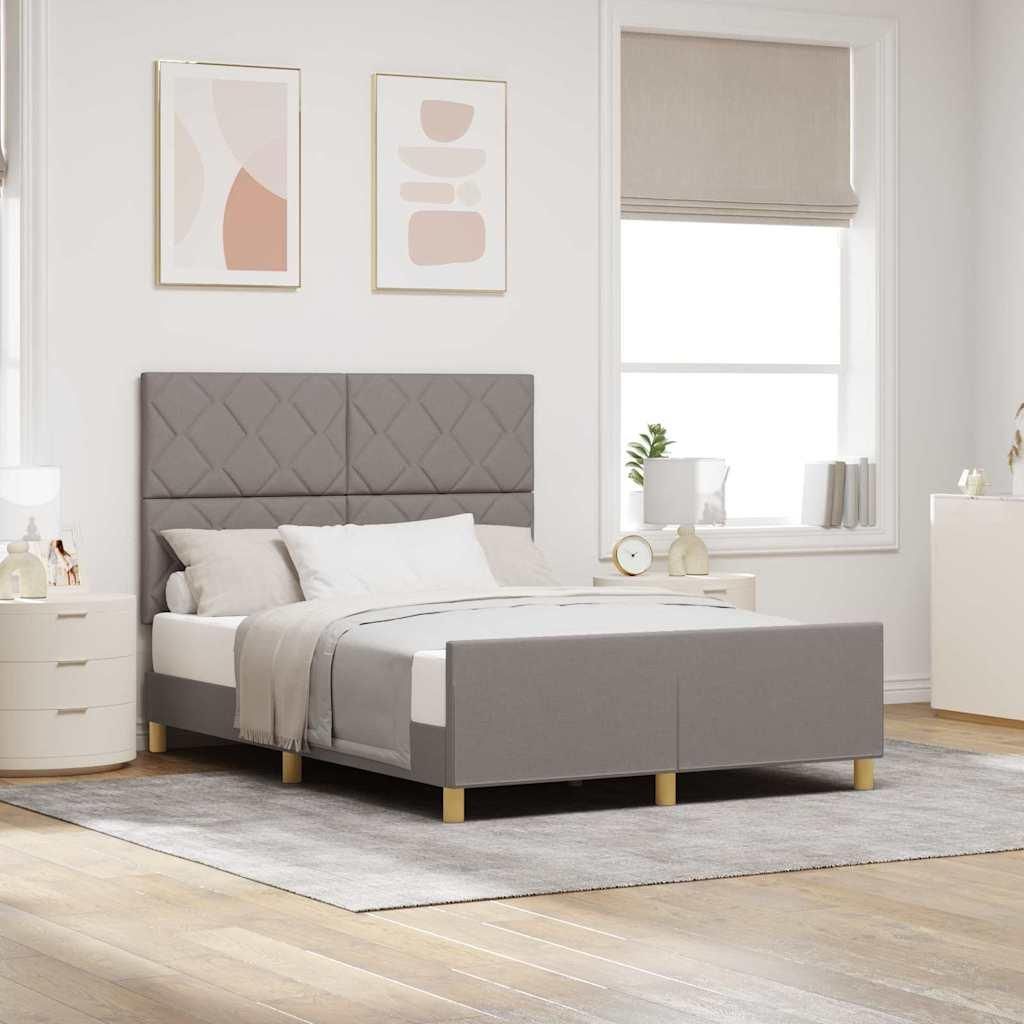 Maison Exclusive - Bettgestell mit Kopfteil Taupe 160 x 200 cm Stoff