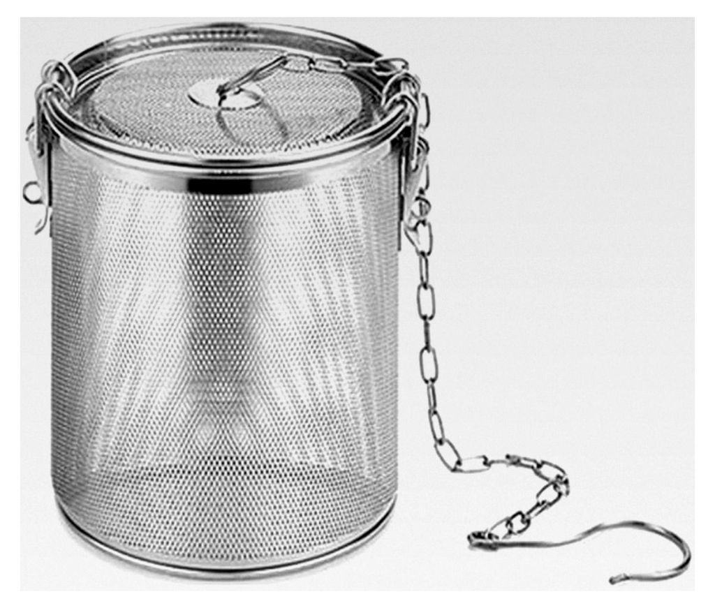 Gewürzsieb 1,3L Lebensmittelsieb aus Edelstahl mit Tragekette und Haken für die Küche
