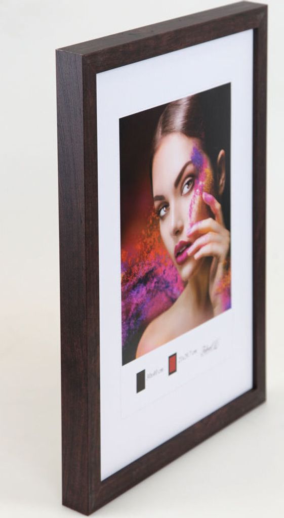 2er 3er 5er Set Holz Bilderrahmen Lifestyle Plexi Foto Rahmen Collage Wanddeko Poster HR-25 - Farbe: 5er Pack Nuss | Format: 13x18