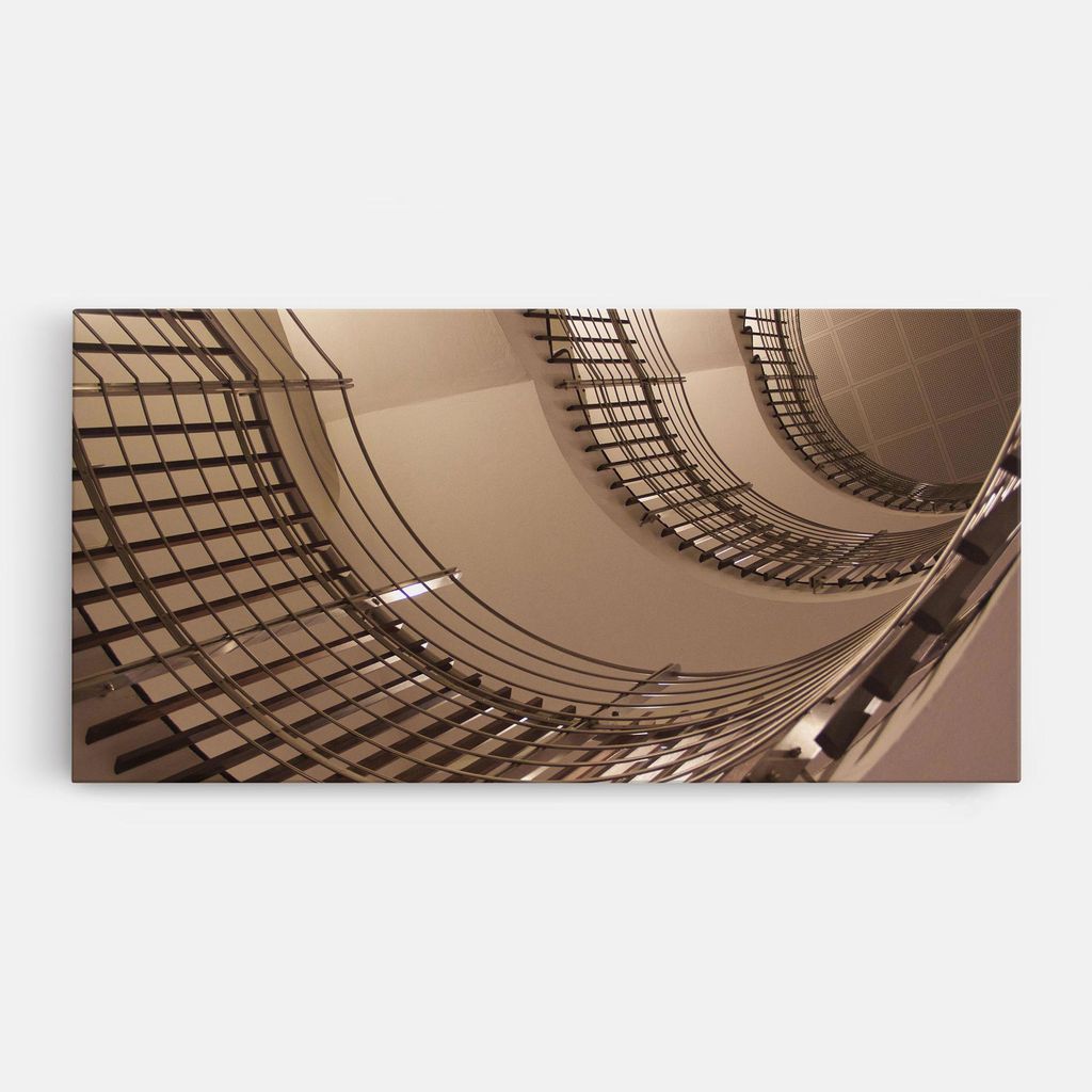 ARTHUB Leinwandbild 40x80 cm, Cream Stairs | Wohnzimmerdekoration, Hängende Bilder, Wanddekoration, Heimdekoration, Abstrakte, Optische Täuschu...