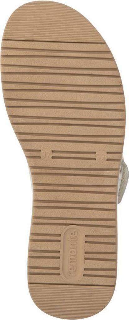 Remonte Damen Leder Sandale Klett Goldakzente D1J63, Größe:37 EU, Farbe:Beige