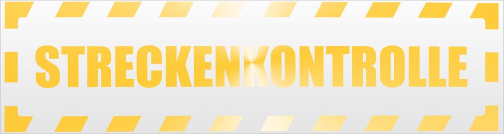 Kiwistar Streckenkontrolle gestreift Magnetschild Schild magnetisch - 45cm Gelb - reflektierend - Magnetfolie für Auto PKW Kfz