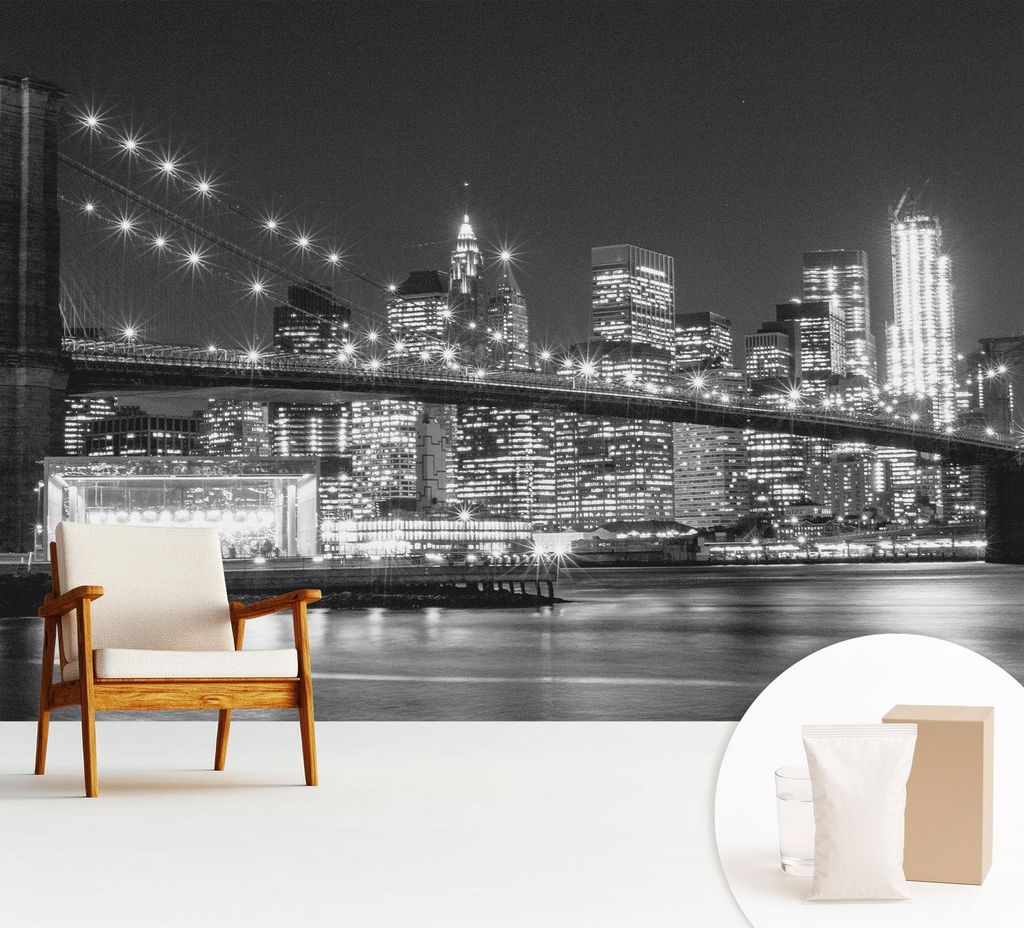 Fototapete - 312x219 cm - Tapete - Wandtapete - Wandbilder - Dekofolie - Tapete Folie - Wand - Dekoration - Wohnzimmer - Nachtpanorama