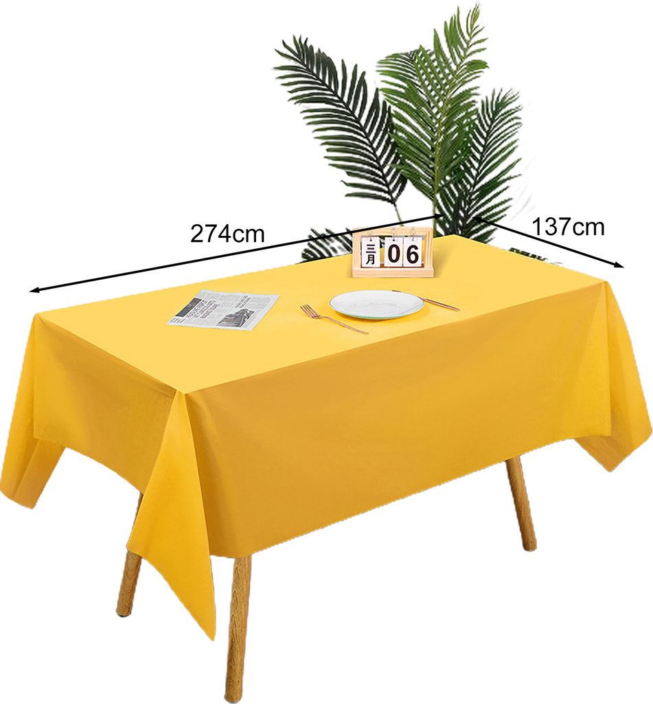 Einweg-Tischdecke, PE-Material, dicke rechteckige Tischdecke, einfach zu verwenden, einfarbige Tischdecke, Geburtstagsparty-Dekoration