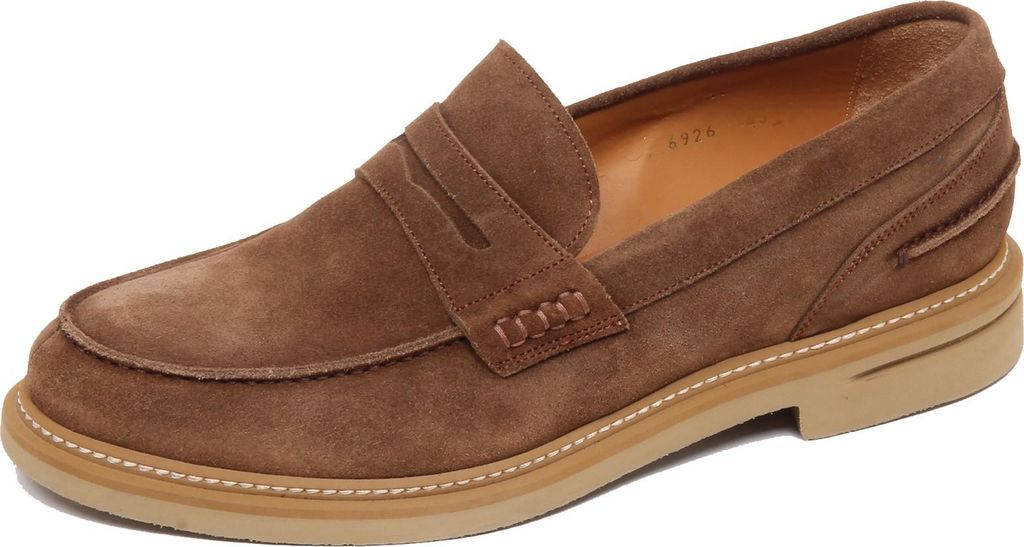 F4980 mocassino uomo hellbraun ALTIERI MILANO scarpe Wildleder Schuh loafer Mann