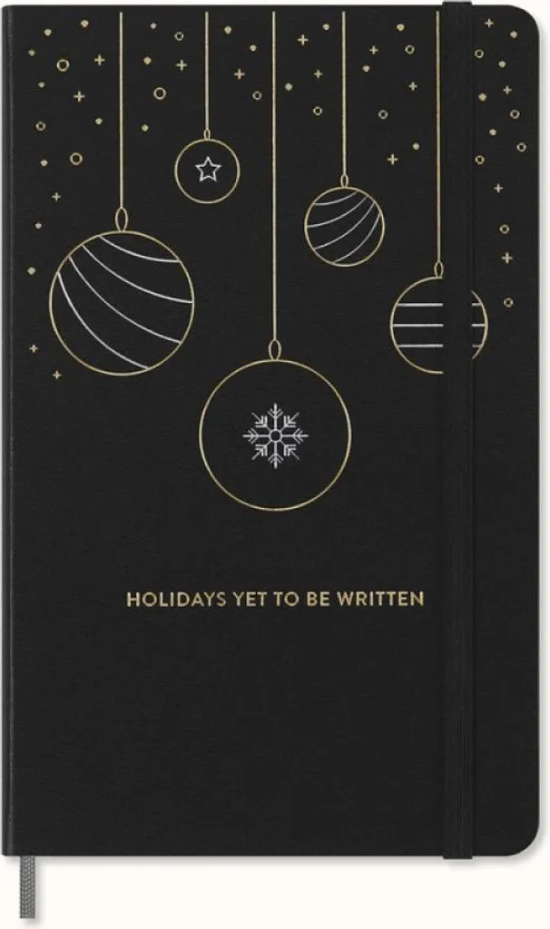 Moleskine Holiday Carnet L/A5 Noir - Papier Ivoire Qualité Supérieure