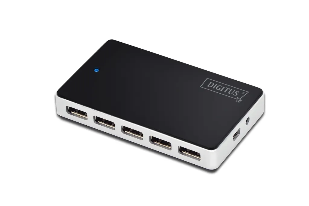 DIGITUS USB-Hub 10-Port 2.0->10xA2.0 m.Netzteil schwarz