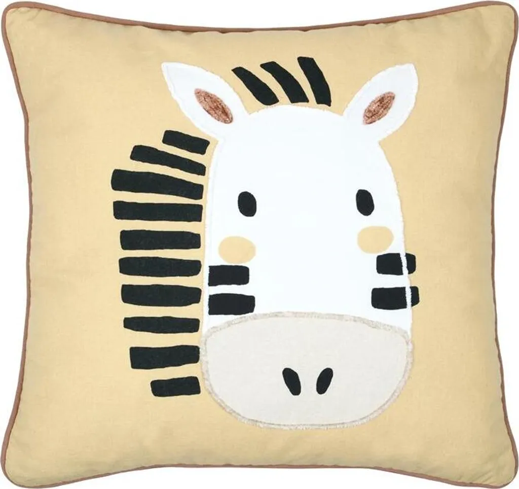 Coussin Zèbre COQUIN 40x40 cm avec housse douce pour chambre d'enfant