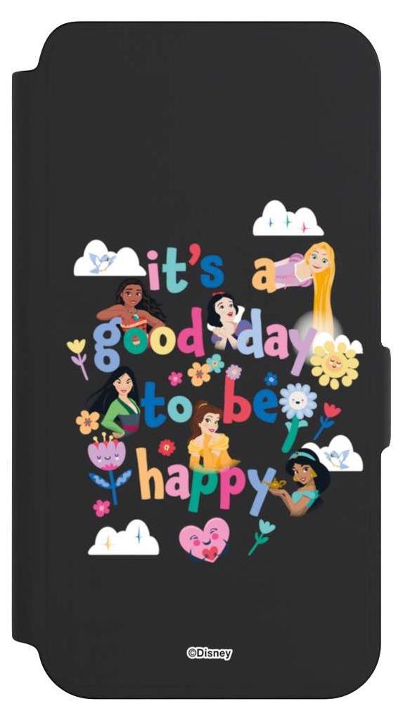 NIVOCASE Klapphülle für Samsung Galaxy S24 Handyhülle aus Kunst Leder NIVOflip schwarz Disney Princess Offizielles Lizenzprodukt Prinzessin