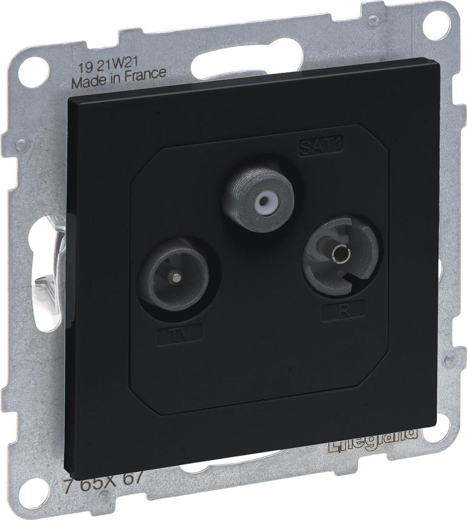Legrand SEANO Einzeldose TV-R-SAT 765467 f.HD-TV in der Farbausführung Anthrazit 5 (765467)