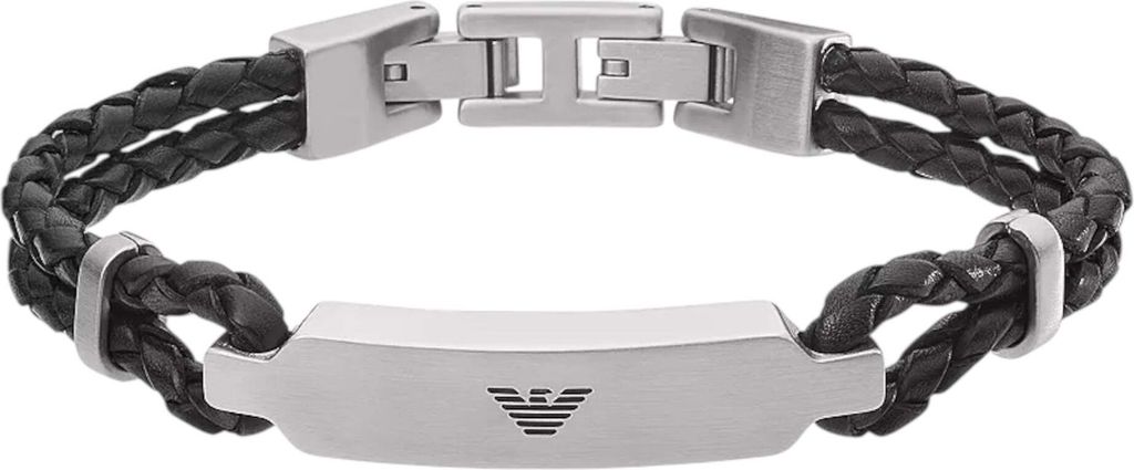 Emporio Armani náramok kožený z nerezovej ocele dvojfarebný Obrázok produktu 