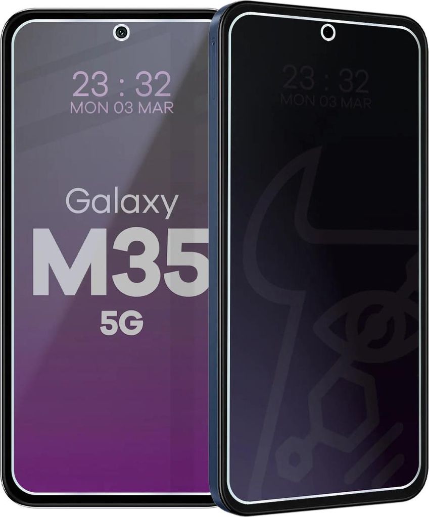 Hybridglas mit Privatschutzfilter für Galaxy M35 5G, Bizon Glass Mule Shadow, Matt
