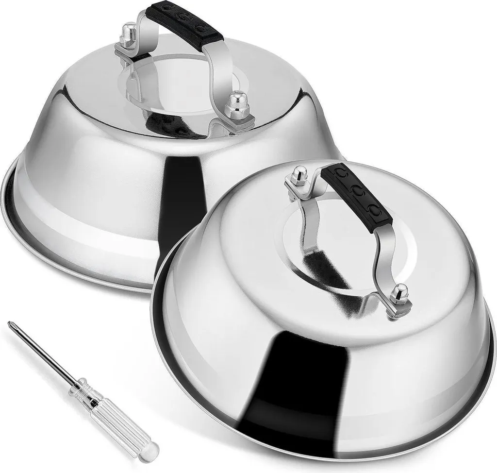 Campana per Hamburger Inox 2 Pezzi 23cm | Cloche Professionale Grill