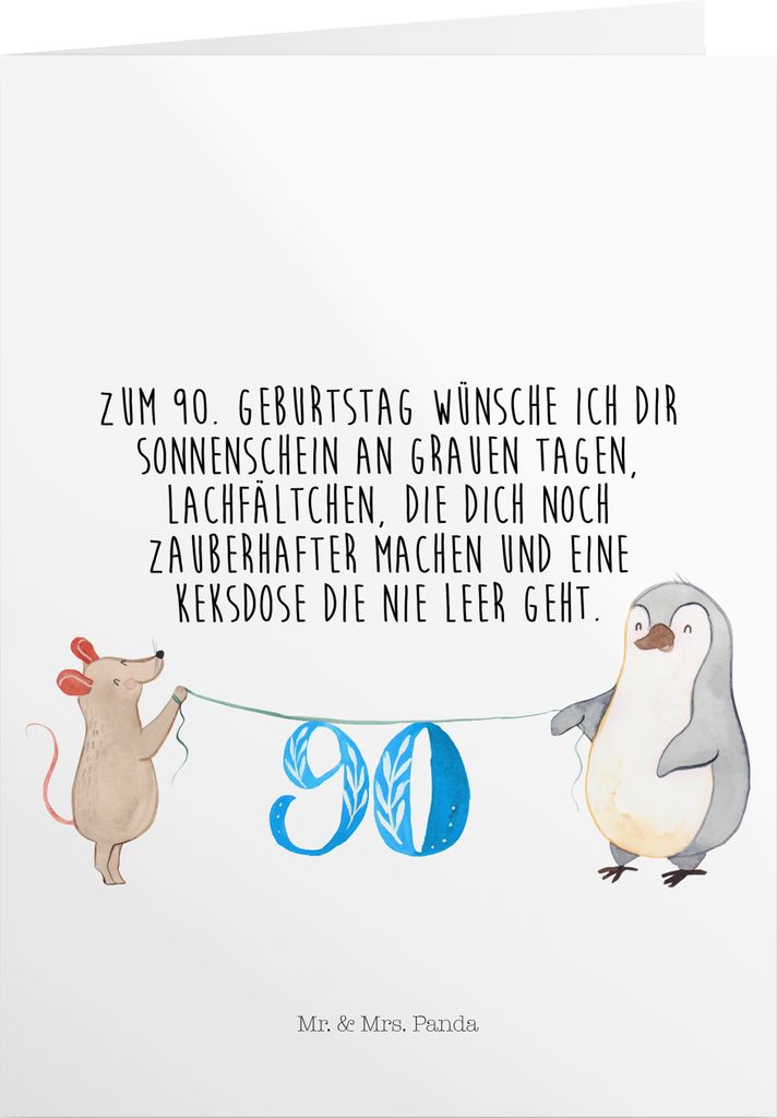 Mr. & Mrs. Panda Geburtstagskarte 90. Geburtstag Maus Produktbild 