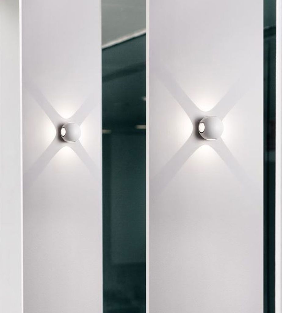 Nova Luce COMO LED Wandleuchte Weiß 2x5W IP54 Warmweiss 11x11x8,5cm 726217