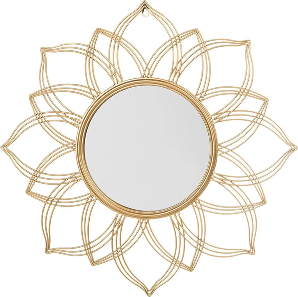 Petit Espace ? Miroir Mural Doré ø 67 cm Fleur pour Agrandir la Pièce