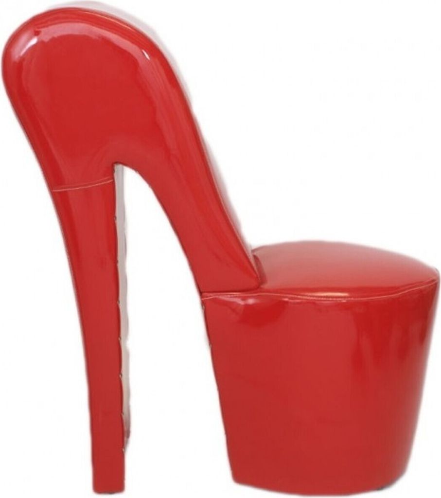 Casa Padrino High Heel Sessel Rot Lack Luxus Design - Designer Sessel - Club Möbel - Schuh Stuhl Sessel