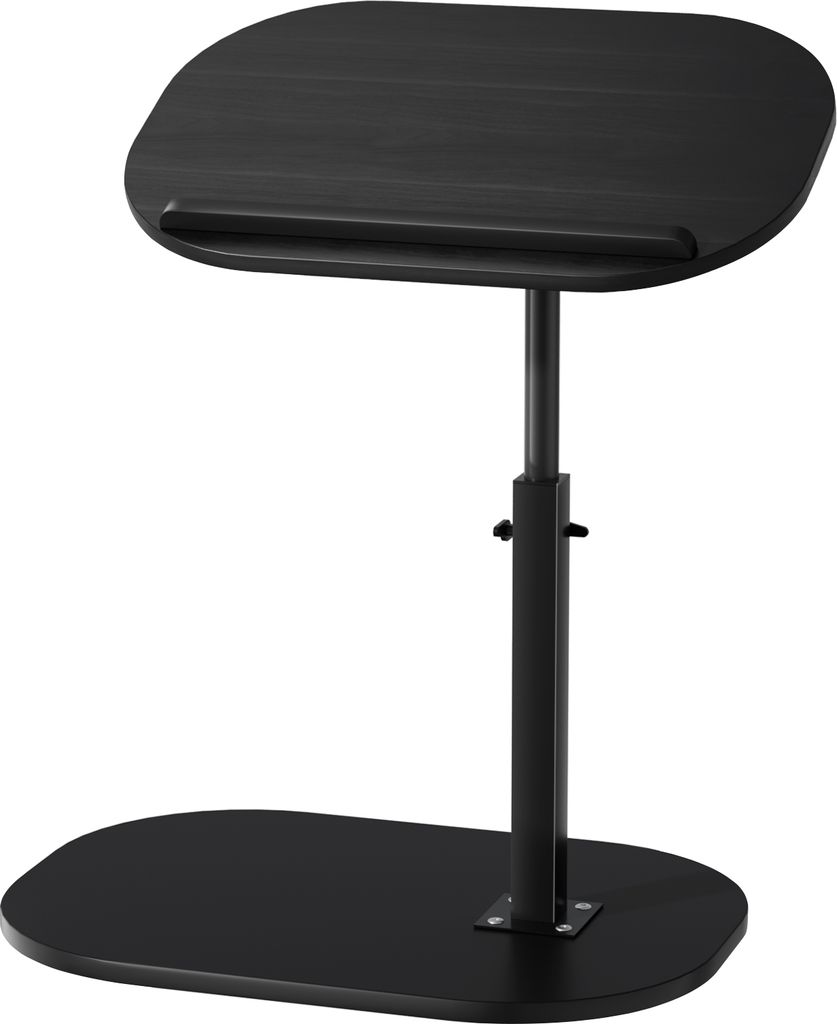 C-förmiger Beistelltisch, schmaler Beistelltisch mit verstellbarer Höhe, um 360 Grad drehbarer TV-Tabletttisch, Nachttisch mit 2-stufigem Ablagef...