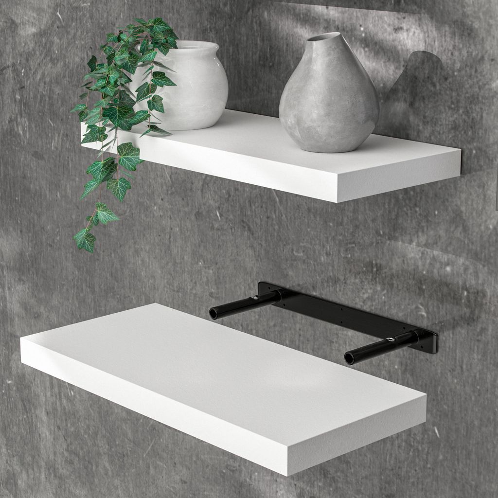 CASARIA® Étagère murale flottante blanche 50 cm MDF robuste Image du produit 