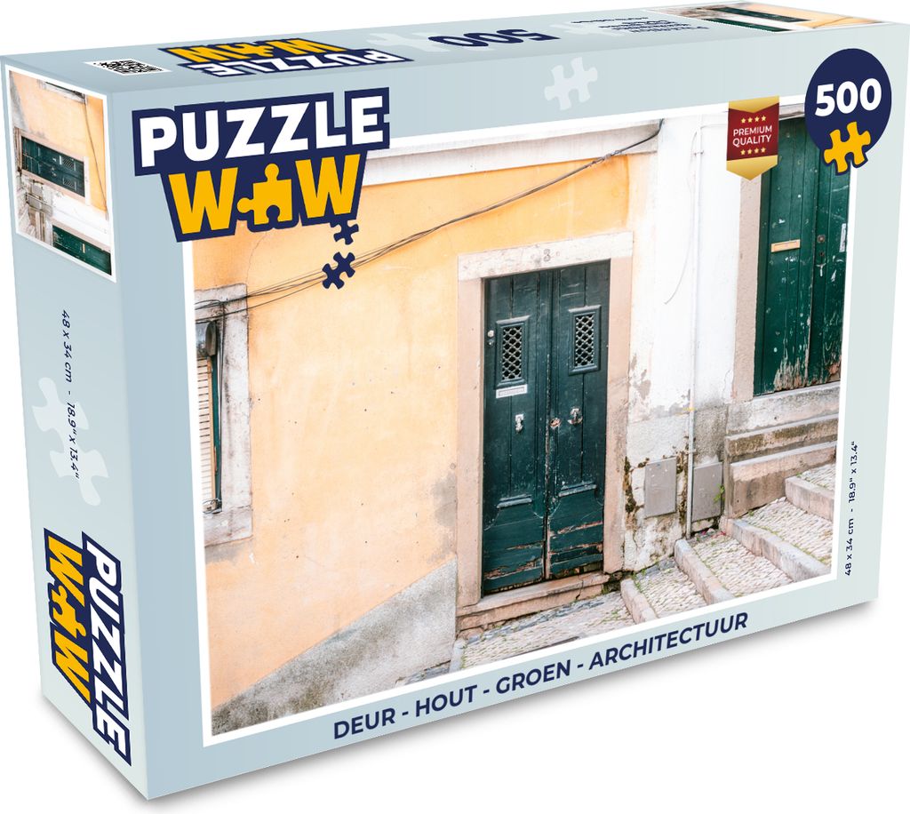 MuchoWow Puzzle 500 Teile Tür - Holz - Grün - Architektur - 500 Teile - Kinder - Selberbauen - Puzzlespiele