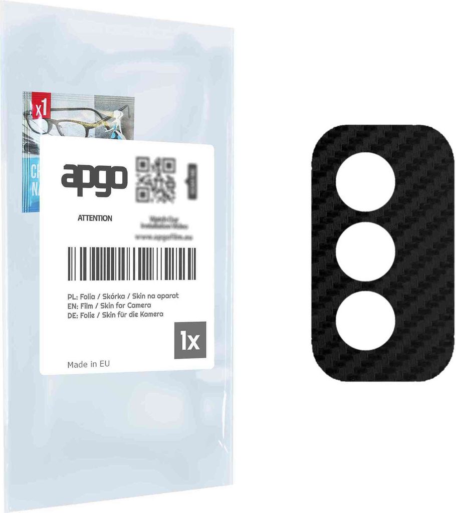 apgo Objektivschutz-Folie, Kameraschutz kompatibel mit ZTE Blade A51, Carbon-Imitation, Rückseite Schutzfolie für Kamera-Insel, Hinten Folie, kra...
