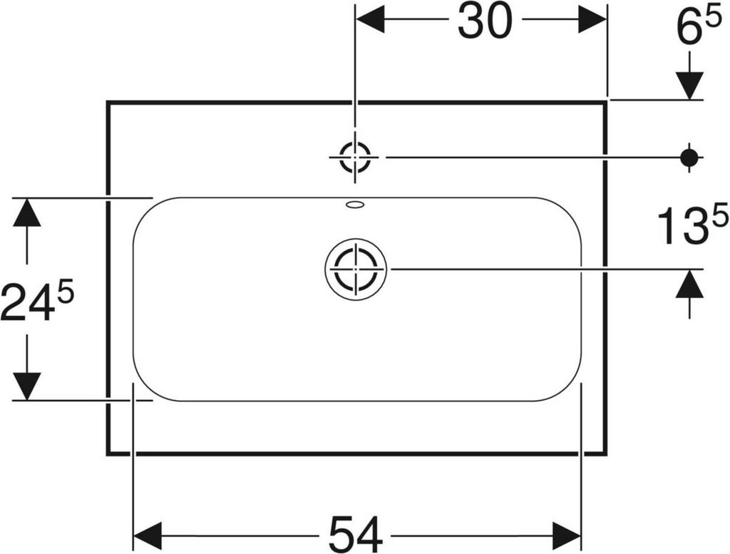 Geberit iCon Light Waschtisch, 60 cm x 42 cm, mit Hahnloch und Überlauf,501841, 501.841.00.1